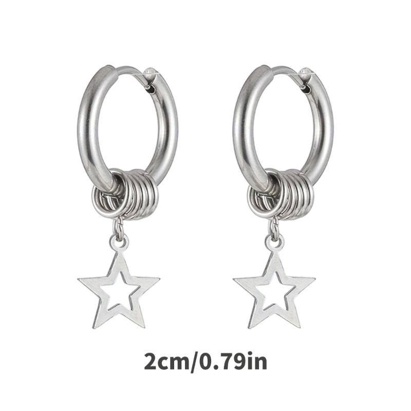Модные Серьги Пятиконечная Звезда Сталь Гипоаллергенная Легкие Удобные Для Чувствительной Кожи