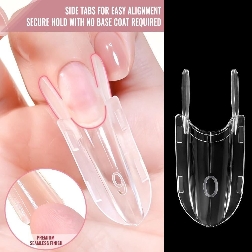 120pcs Clear Sandwich Dual Nail Form Rocket Shape Nail Form Mold Dual Nail Forms for Builder Gel