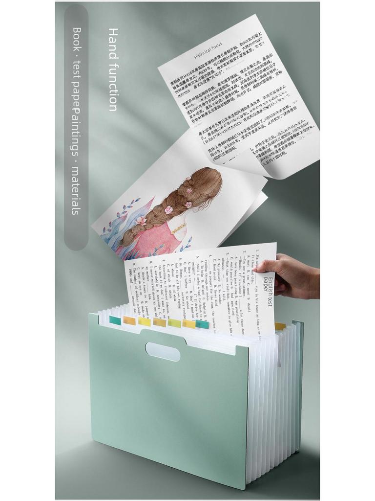Portable Multi-Layer Accordion Folder: Large Capacity Student File and Test Paper Organizer