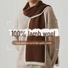Women's 100% Wool Knit Scarf: Korean Style, Narrow, Versatile, Warm for Autumn & Winter