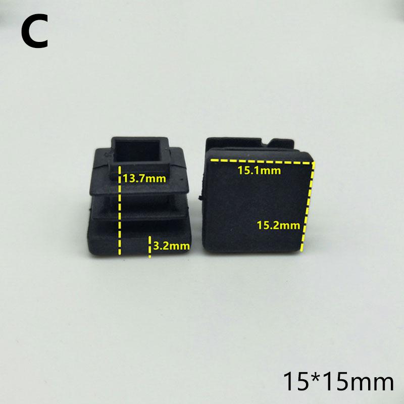 10 шт., черные заглушки для трубок, вставки для труб, квадратные торцевые заглушки, защитные накладки для пола, накладки на ножки мебели, подушечки для ножек