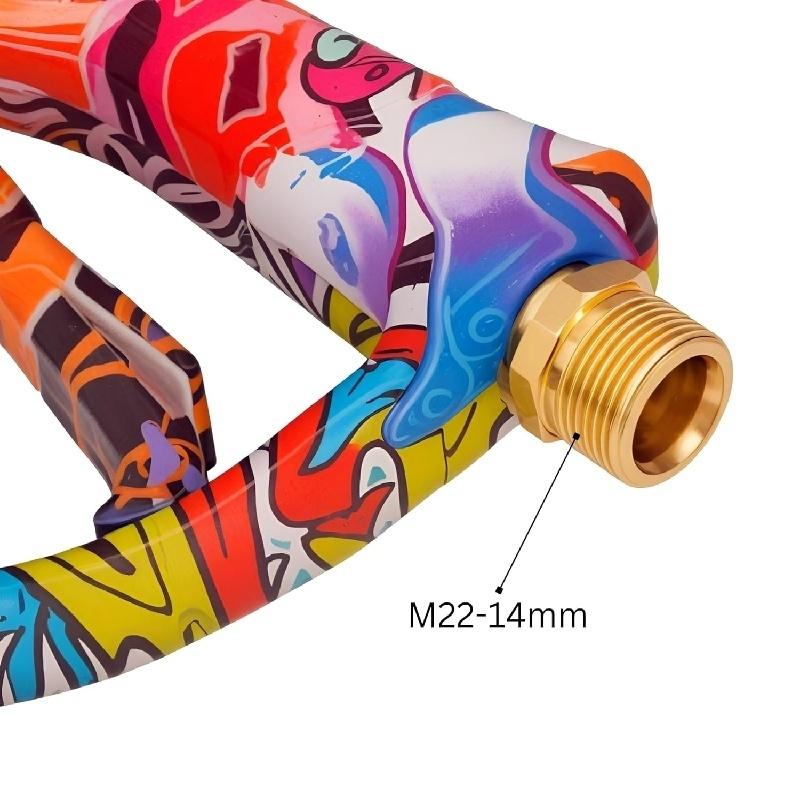 Короткий пистолет для мойки под давлением Graffiti с 5 быстросъемными распылительными насадками M22-14 мм