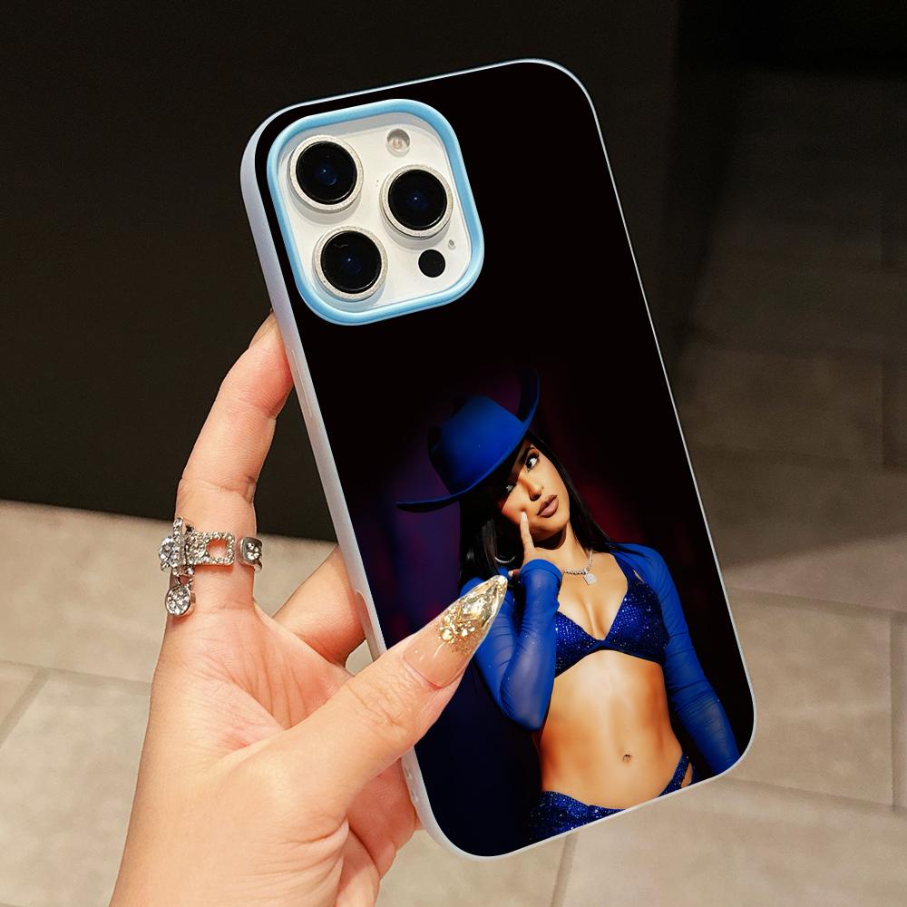 Fashion Becky G Jelly Double layer Light Blue Mobile Phone Case for iPhone 17 16 15 14 13 12 11 Air Pro Max Plus Protective
