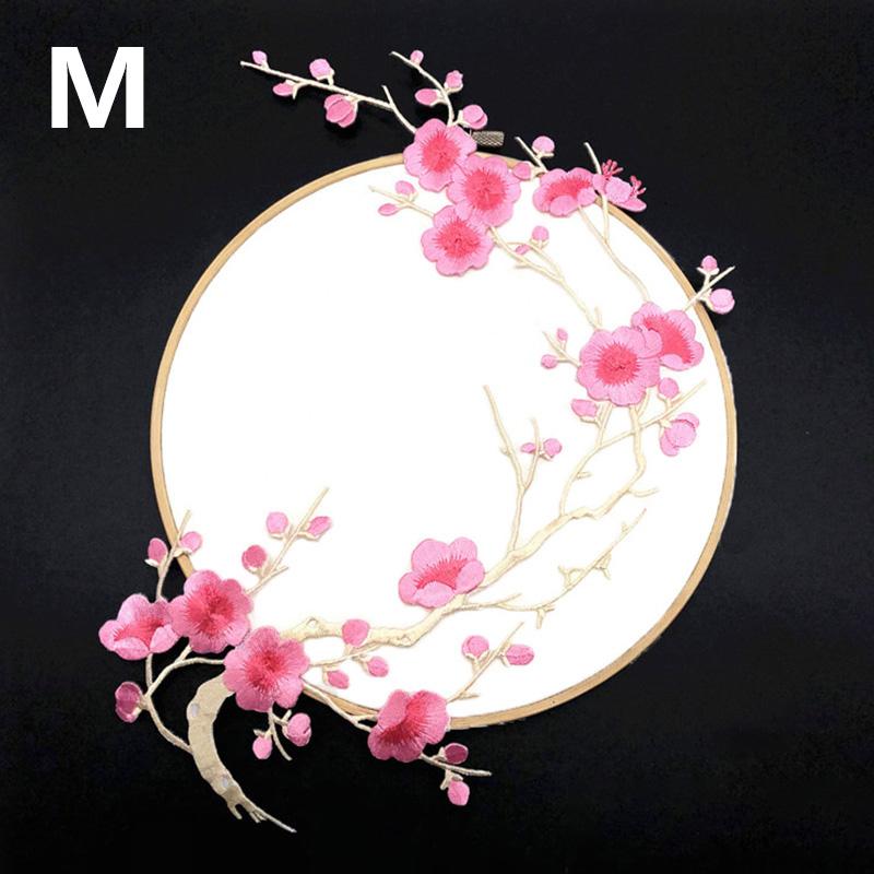 Plum Blossom Flower Applique Clothing Embroidery Patch Fabric Sticker Iron On Patch DIY Craft Repair Clothes Sewing Accessories