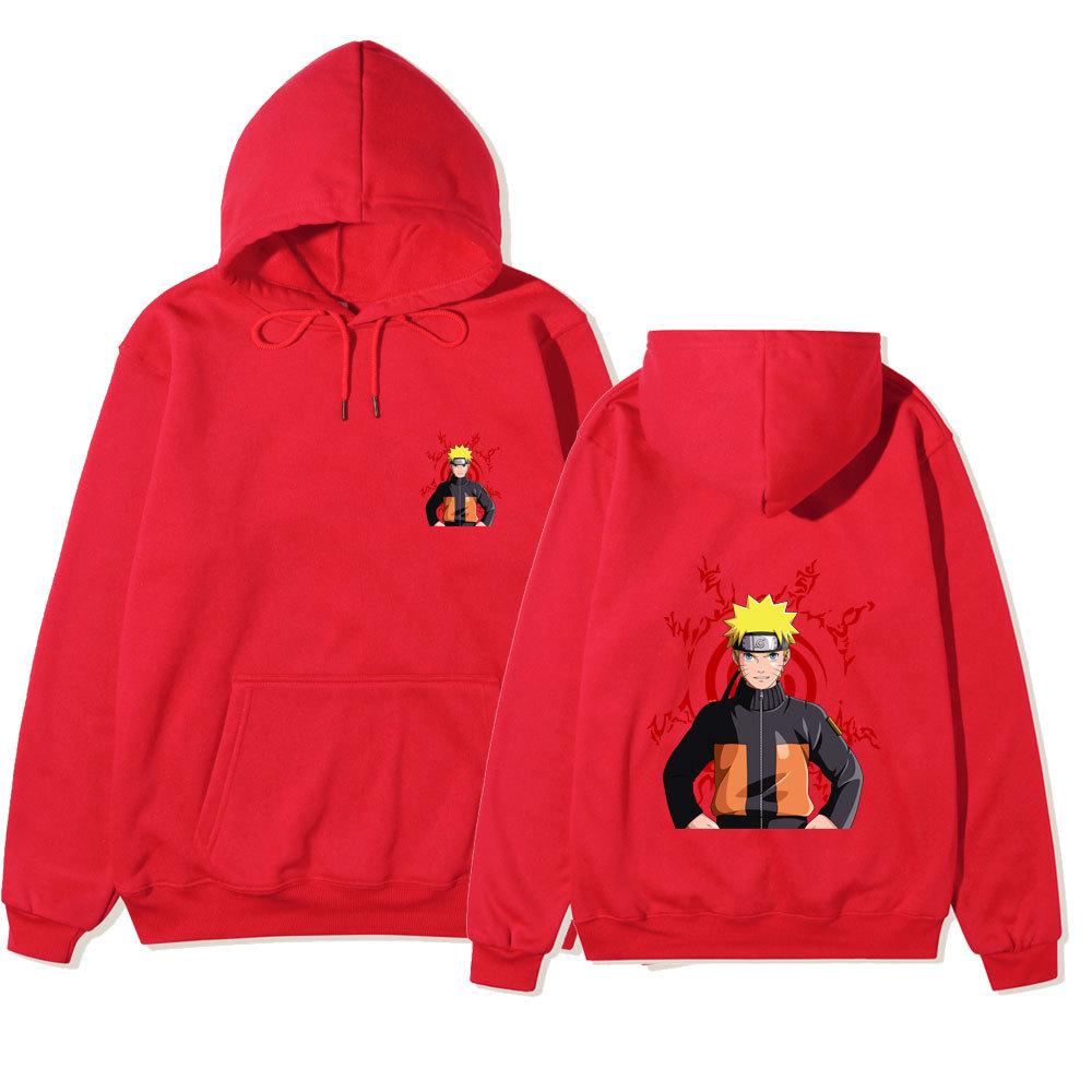 Naruto Uzumaki Casual Anime Printed Hooded Sweatshirt Men Women Thick Fleece Warm Long Sleeve Pullover Top Autumn Winter Loose Streetwear Hoodie