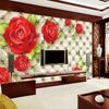 Классические фотообои 3D тиснением мягкая упаковка красная роза красивый цветок фреска гостиная домашний декор фреска