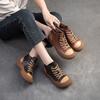 Fashion GKTINOO Retro Short Boots 2025 Autumn/Winter New Casual Mixed Colors Round Toe Soft Soled Lace Up Women's Shoes