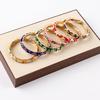Enamel Flower Bangle Traditional Women's Hand Bracelet Vintage Vintage Cloisonne Bangle  Ladies