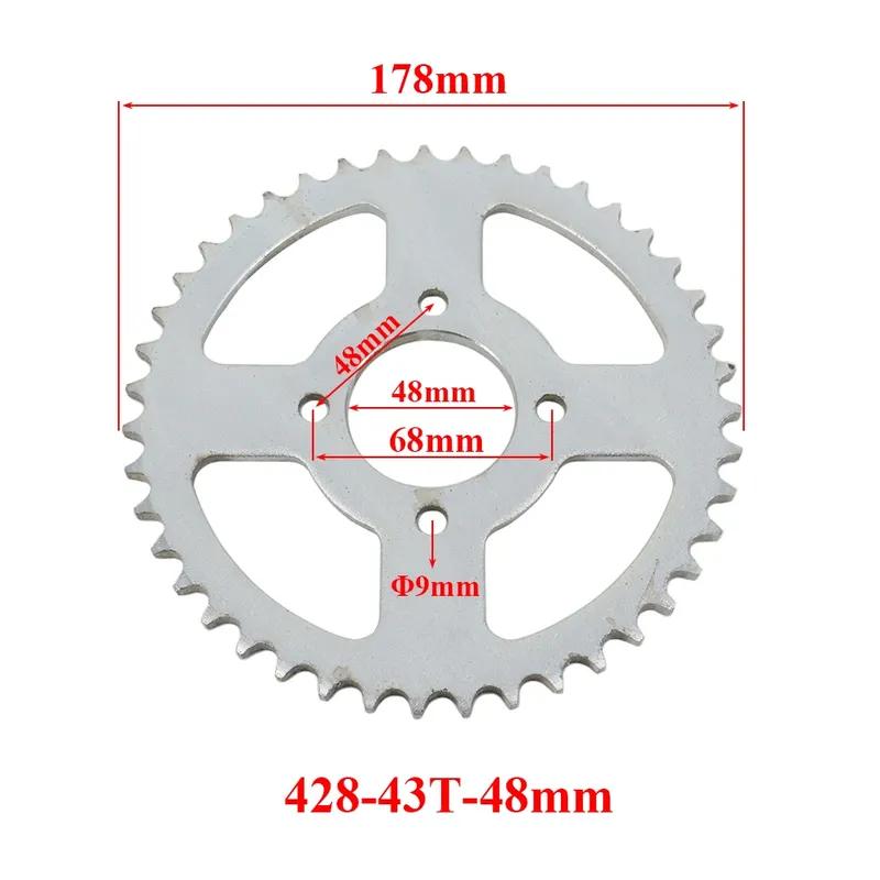 Цепи 428 37T/40T/41T/43T/48T 37MM-76MM Звездочки Задние Звездочки Для 110cc 125cc 140cc Мотоциклов Грязевых Питбайков
