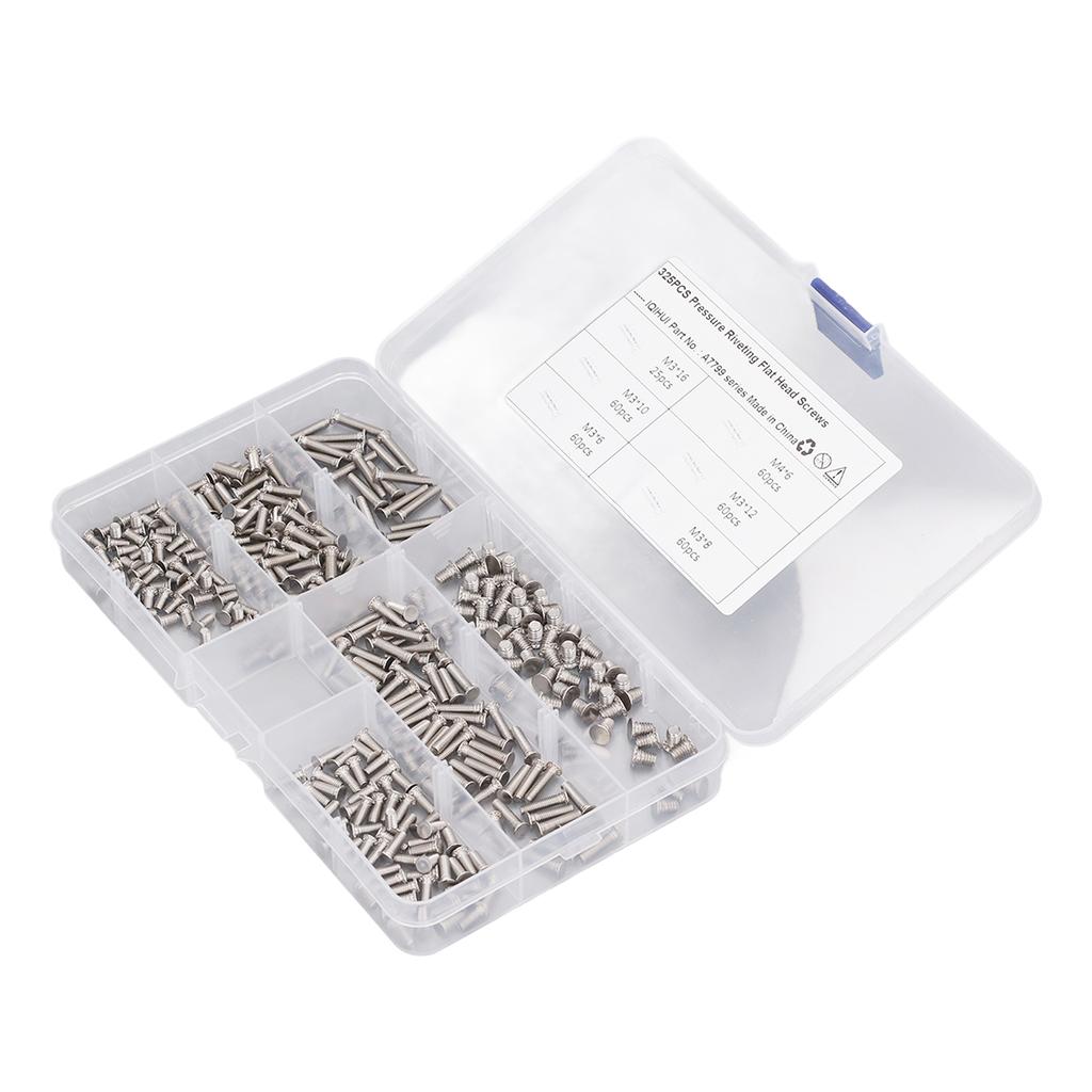 325 шт. Винты для точечной сварки 6 типов M3 M4 Нержавеющая сталь Сварочной шпильки Машинные винты с плоской головкой