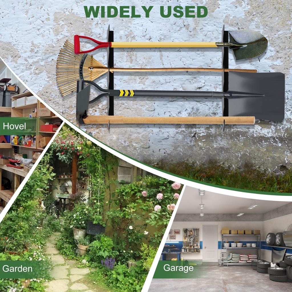 Стеллаж для хранения тяжелых инструментов, настенный, садовый сарай, лопата, грабли, метла, мотыга, органайзер, тяжелые навесные