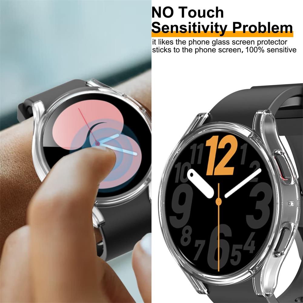 Стекло+Чехол для Samsung Galaxy Watch 5 pro 45 мм аксессуары PC Бампер Чехол Защита экрана со всех сторон Galaxy watch 5 40 мм 44 мм