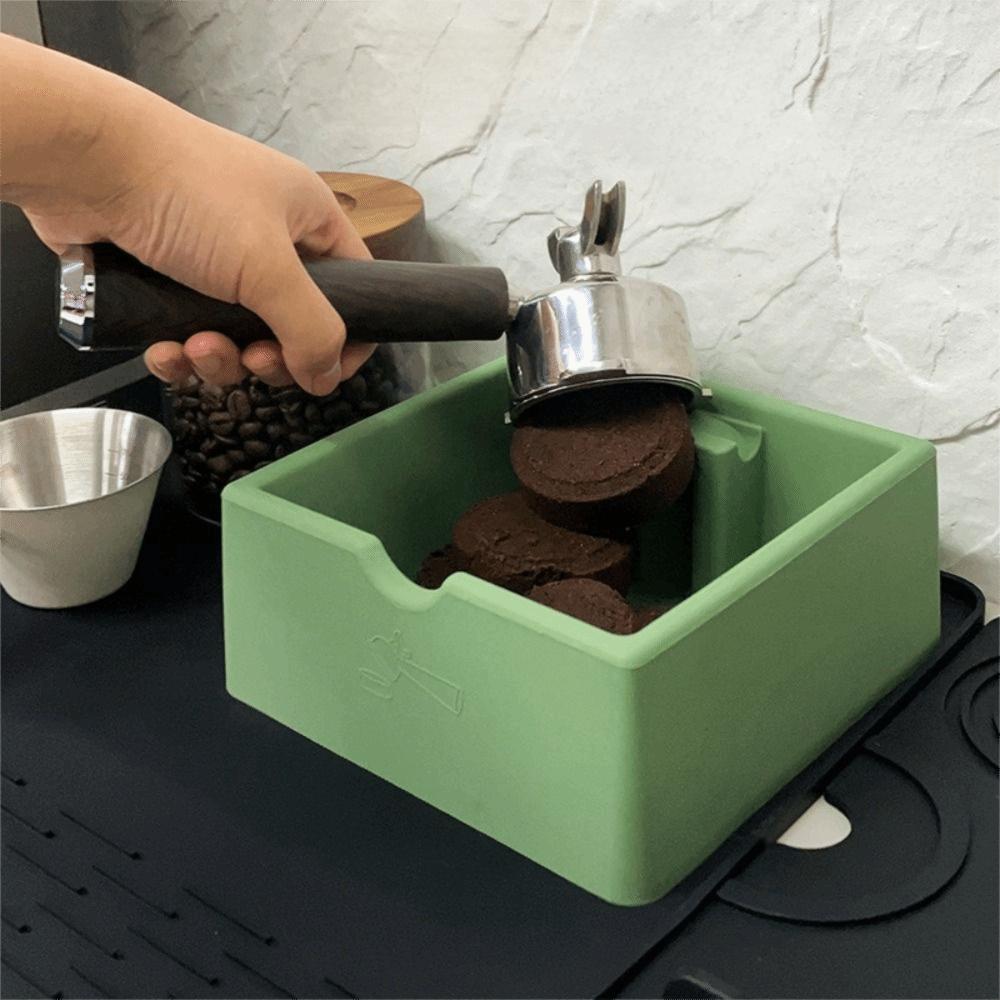 Silicone Espresso Knock Box Non-Slip Base Coffee Puck Box Coffee Grounds Bin  Espresso Accessories