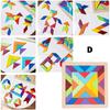 Kids Montessori Rainbow Wooden Puzzle Toys Art Educational Geometric Jigsaw Imagination Training Mandala Blocks Toys Brain Games