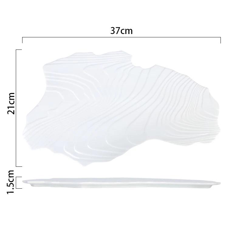 Irregular Stone Patterned Flat Plate Ceramic Dessert Cake Dish Fish Plate Snack Dish Steak Plate Artistic Conception Tableware