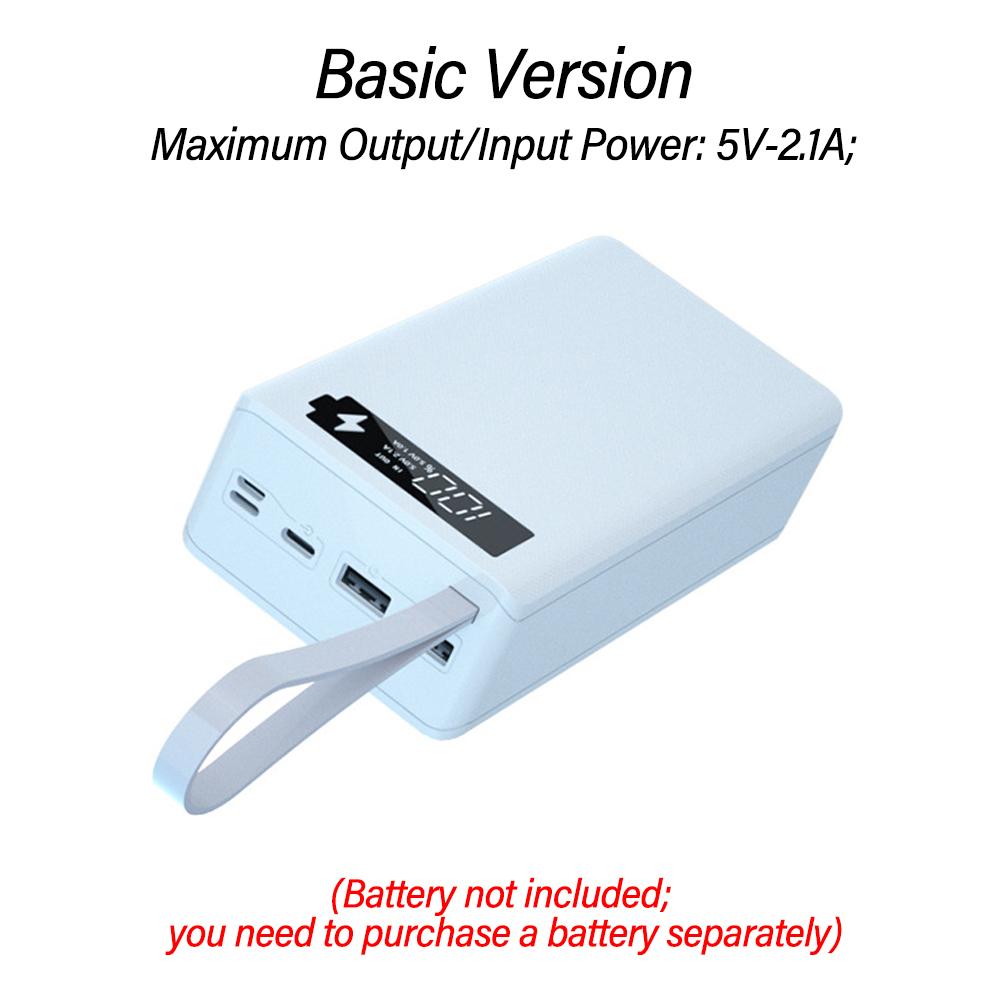 22.5W No Soldering Detachable 12 Slots 18650 Battery DIY Power Bank Kit Mobile Power Supply Shell Wireless Charging Function
