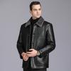 Кожаная куртка мужская из натуральной кожи с мехом, универсальная, на осень и зиму, бархатная, дубленка для папы среднего возраста
