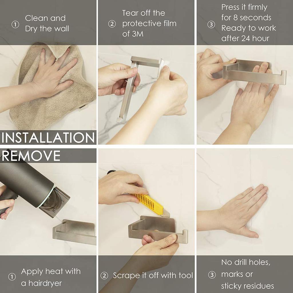 Premium,Toilet Paper Holder, Stainless Steel, Wall Mounted, Washroom, Self Adhesive, Toilet Paper Roll Holder