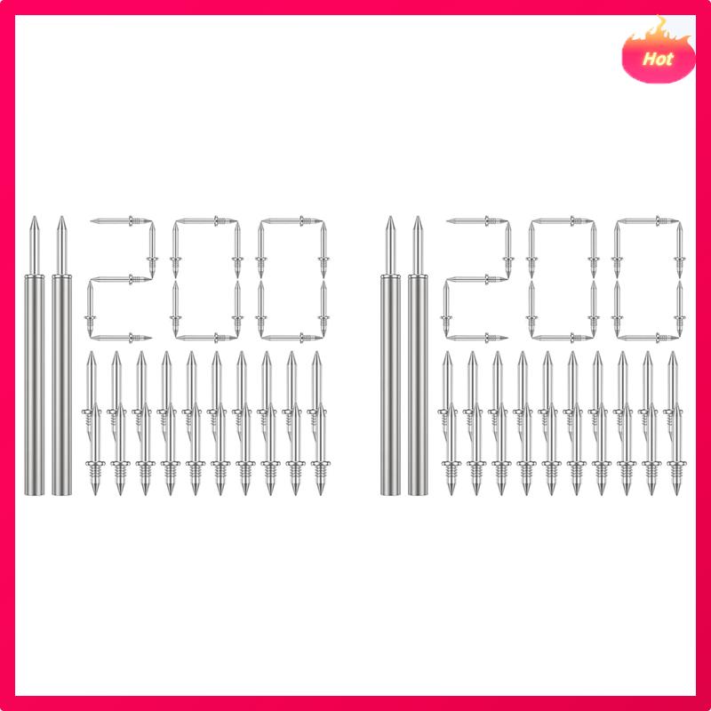 400 Pcs Double-Head Skirting Thread Seamless Nail,Rust-Proof No Trace Skirting Thread Screws Set With 4 Rods, With Nail