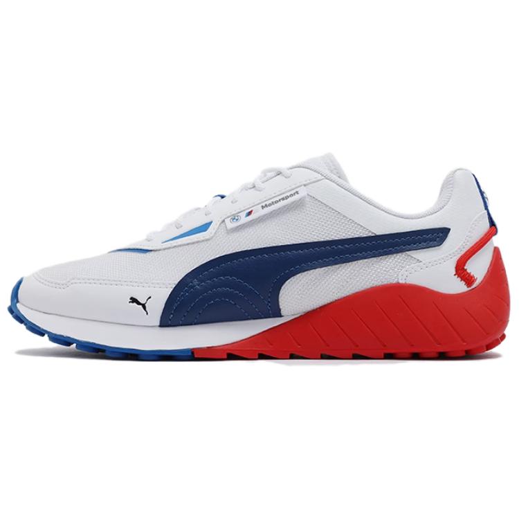 Puma Bmw Mms Comfortable Versatile Low-Top Lifestyle Shoes Unisex Sneaker White Red 307790-02