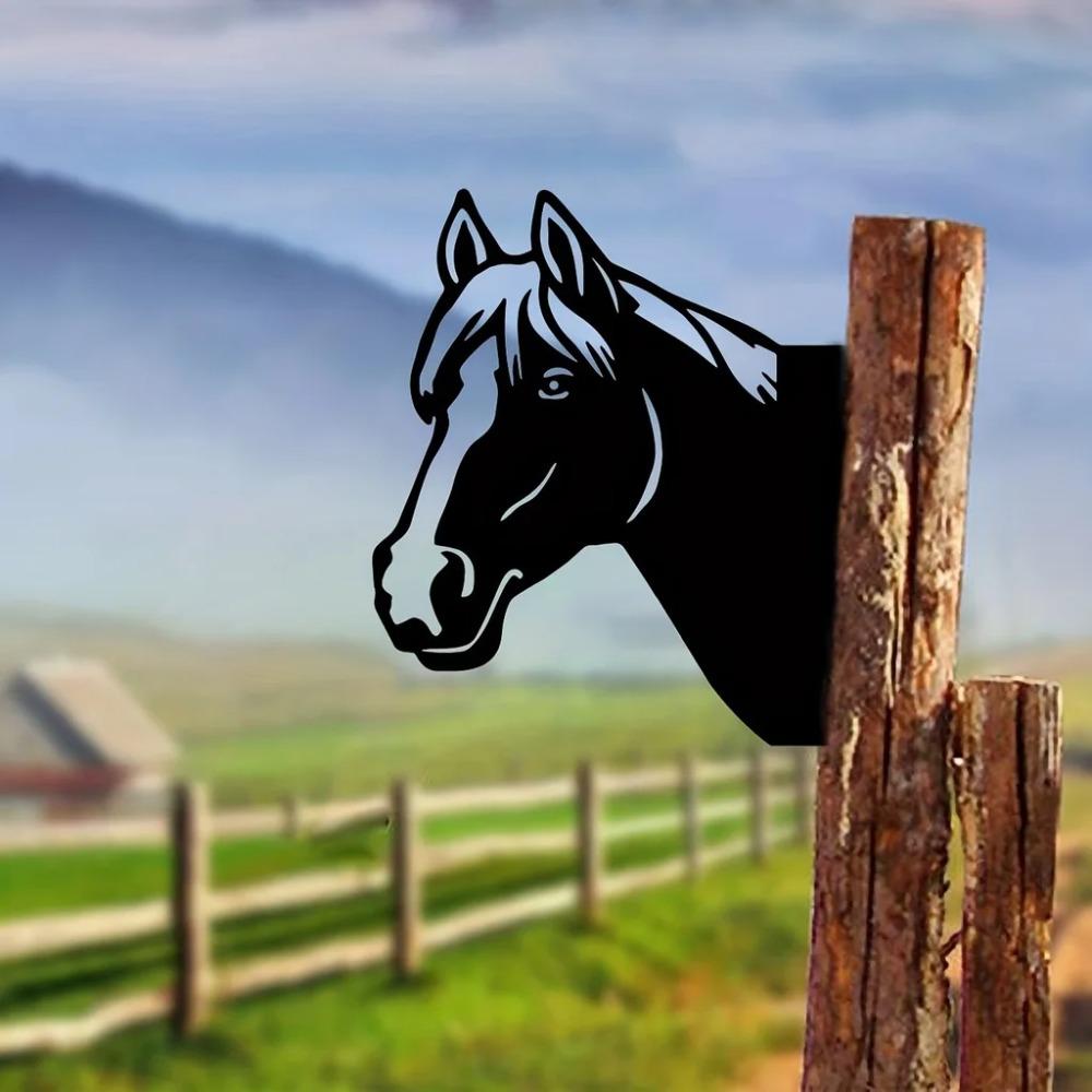 Кованый силуэт в форме головы лошади, украшение для садового забора - идеально подходит для декора стен в домашней комнате