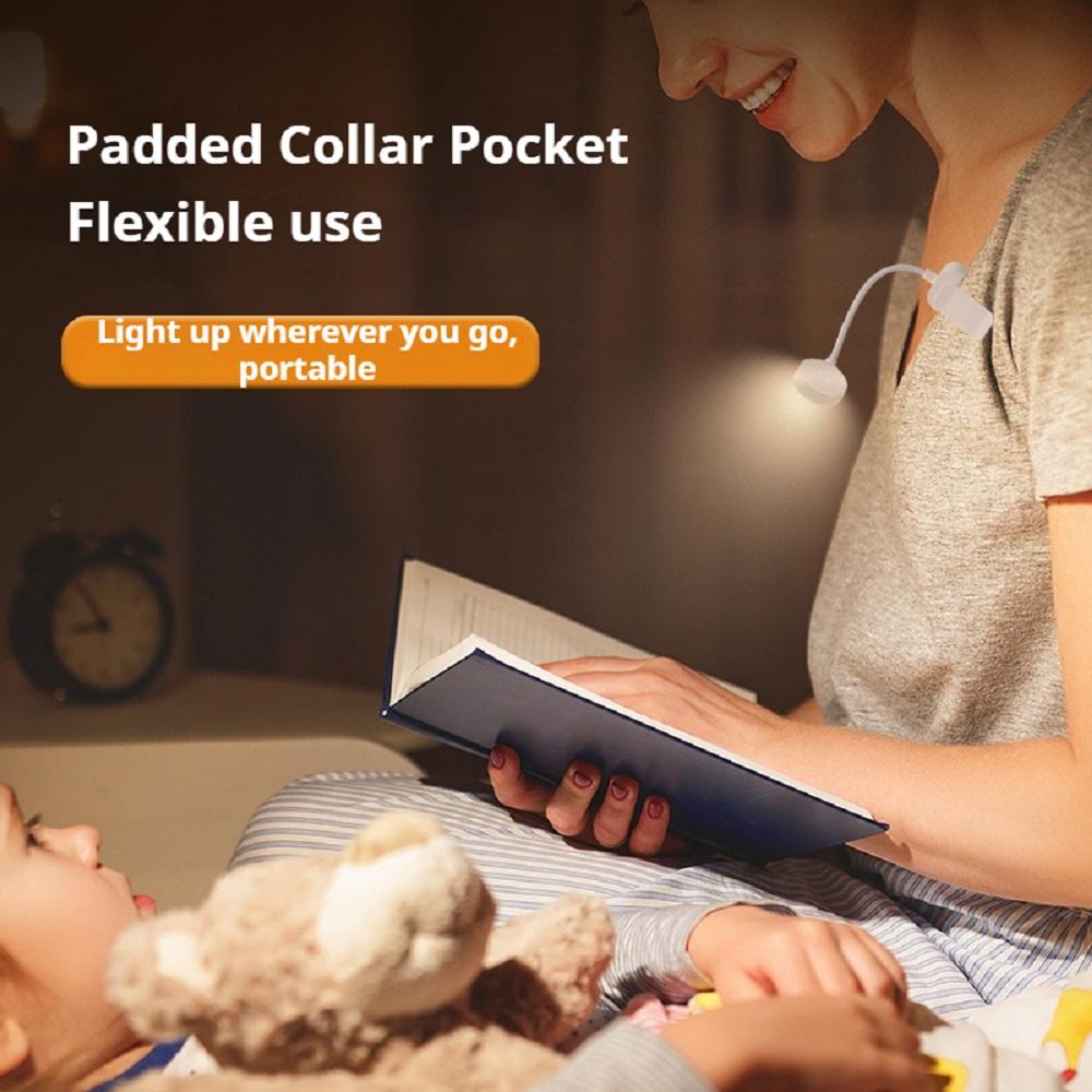 Портативный светодиодный светильник для чтения, защита глаз, ночник, мини-лампа для чтения на 360°, для путешествий, спальни