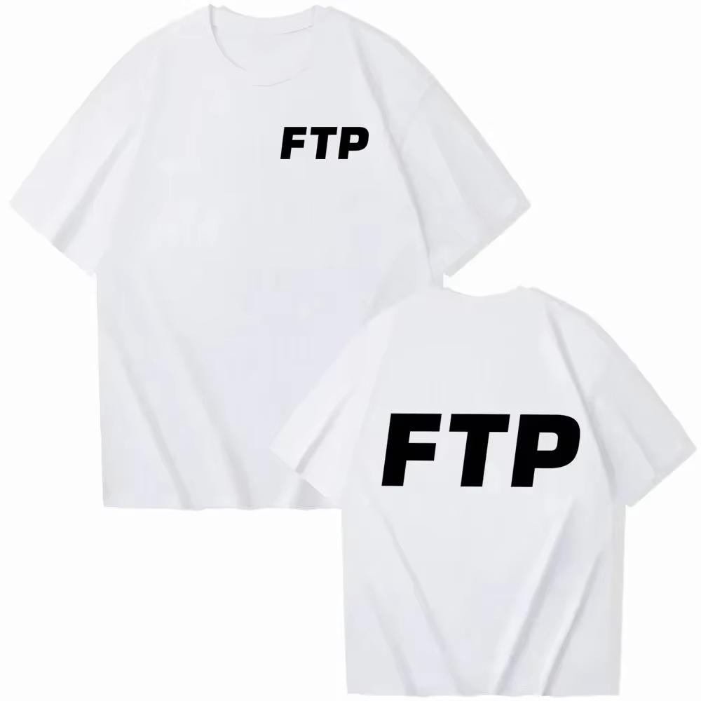 2025 Ftp Printed Tshirts Unisexs and Womens Harajuku Rap Styles Music Round Neck Short Sleeve Casual Loose Clothes
