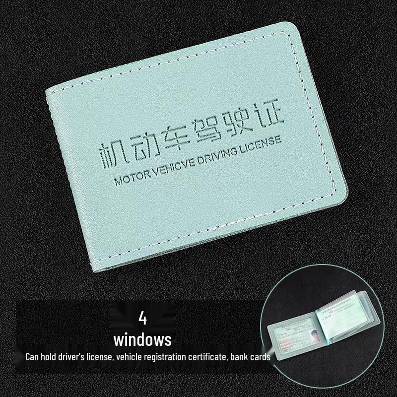 Men's 2024 New Model Leather Driver's License and Vehicle Document Holder with Protective Cover