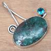 Кулон Хризоколла Камень Швейцарский Голубой Подарок на День Святого Валентина Серебряные Украшения 2"