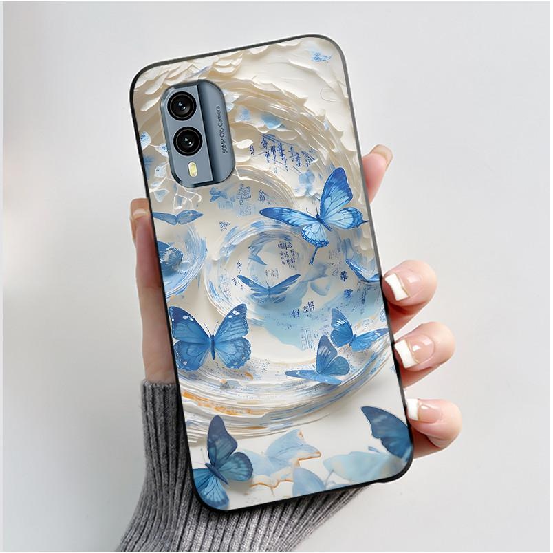 Casing For Nokia X30 5G Case Aesthetic Fashion Cute Cat Astronaut Cartoon Black Silicone Soft Shockproof Phone Case Back Cover