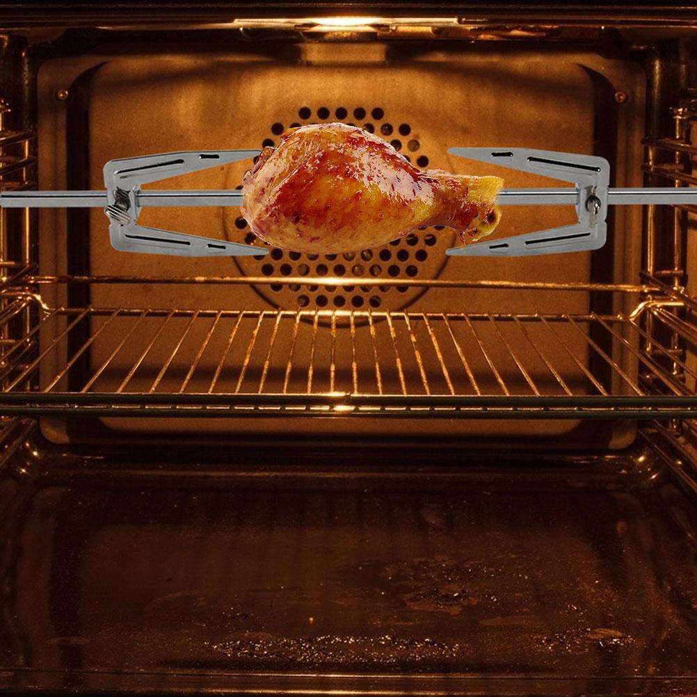 Решетка для курицы из нержавеющей стали Аксессуары для гриля Переворачиватель для еды Вертел для барбекю Вращающиеся вилки для жарки