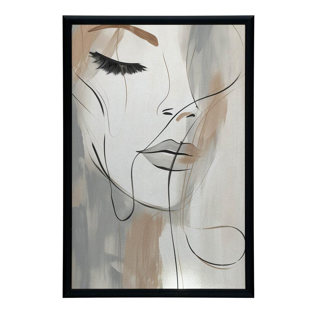 Elegance In Brushstrokes Elegance In Brushstrokes, 70X100 Cm, Dark Brown Wooden Frame, 230 Gsm Matte Paper
