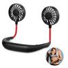 JIE Mini Portable Fan,Neck Hanging Fan,USB Rechargeable Silent Fan for Athlete-Office-Travel (Black)