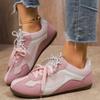 Fashion Women's Shoes Vintage Leopard Print Flat Heel Sneaker Women 2025 Patchwork Lace Up Tennis Shoes Woman Light Non Slip Sport Shoes