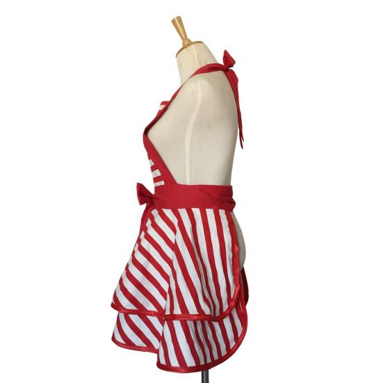 Винтажный фартук для женщин, кухни, приготовления пищи, выпечки, барбекю, гриля, полоски, закрывающие грудь до колена