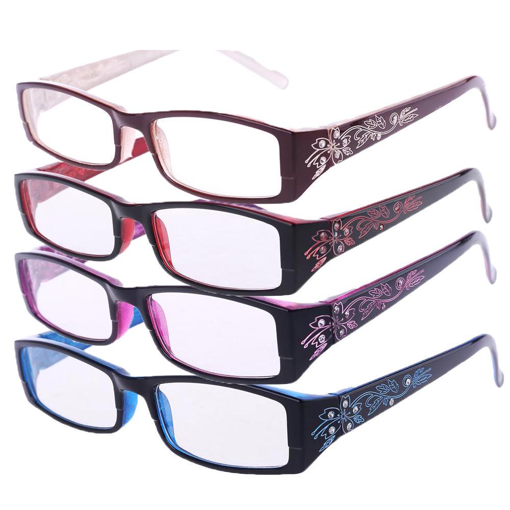 Очаровательные модные очки для чтения, шарфы, очки в полной оправе из смолы, маленькие прямоугольные женские очки с бриллиантами и цветочным принтом