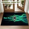 Crystal Velvet Square Rug Custom NameBorussia Mönchengladbach Pattern Non Slip Home Floor Decor Rug