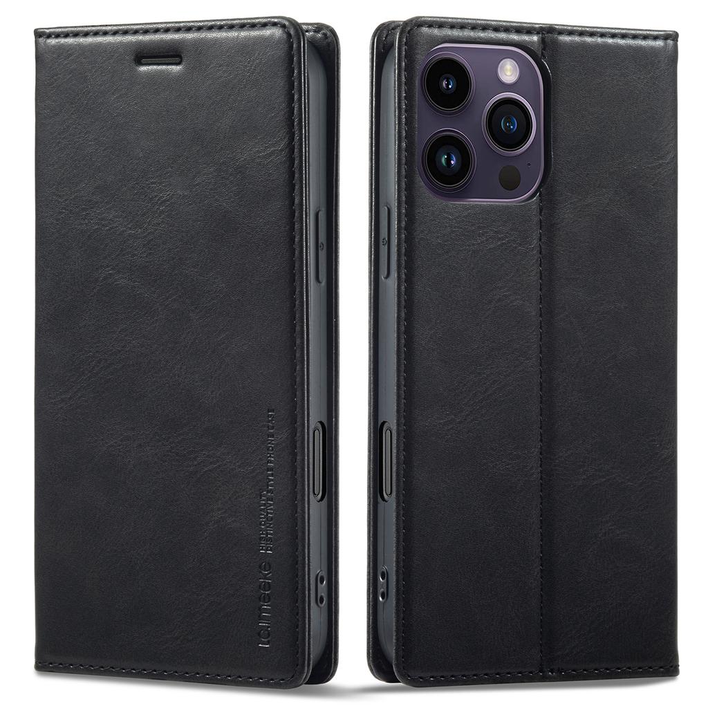 LC.IMEEKE For iPhone 16 Pro Leather Case RFID Blocking Card Slots Phone Cover