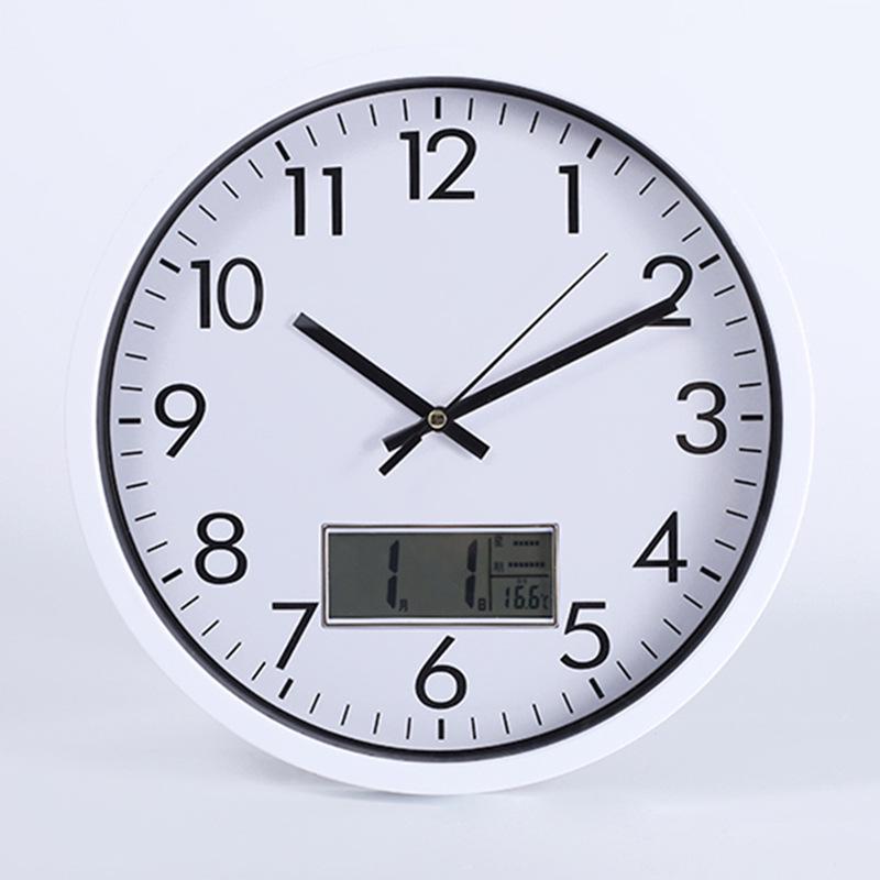 Круглые ЖК-часы-календарь 10, 12, 14 дюймов - Современный минималистичный дизайн для спальни и гостиной