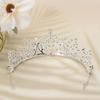 Свадебная тиара корона из высококачественного серебряного сплава со стразами в стиле принцессы, аксессуары для волос, выпускной банкет, представление