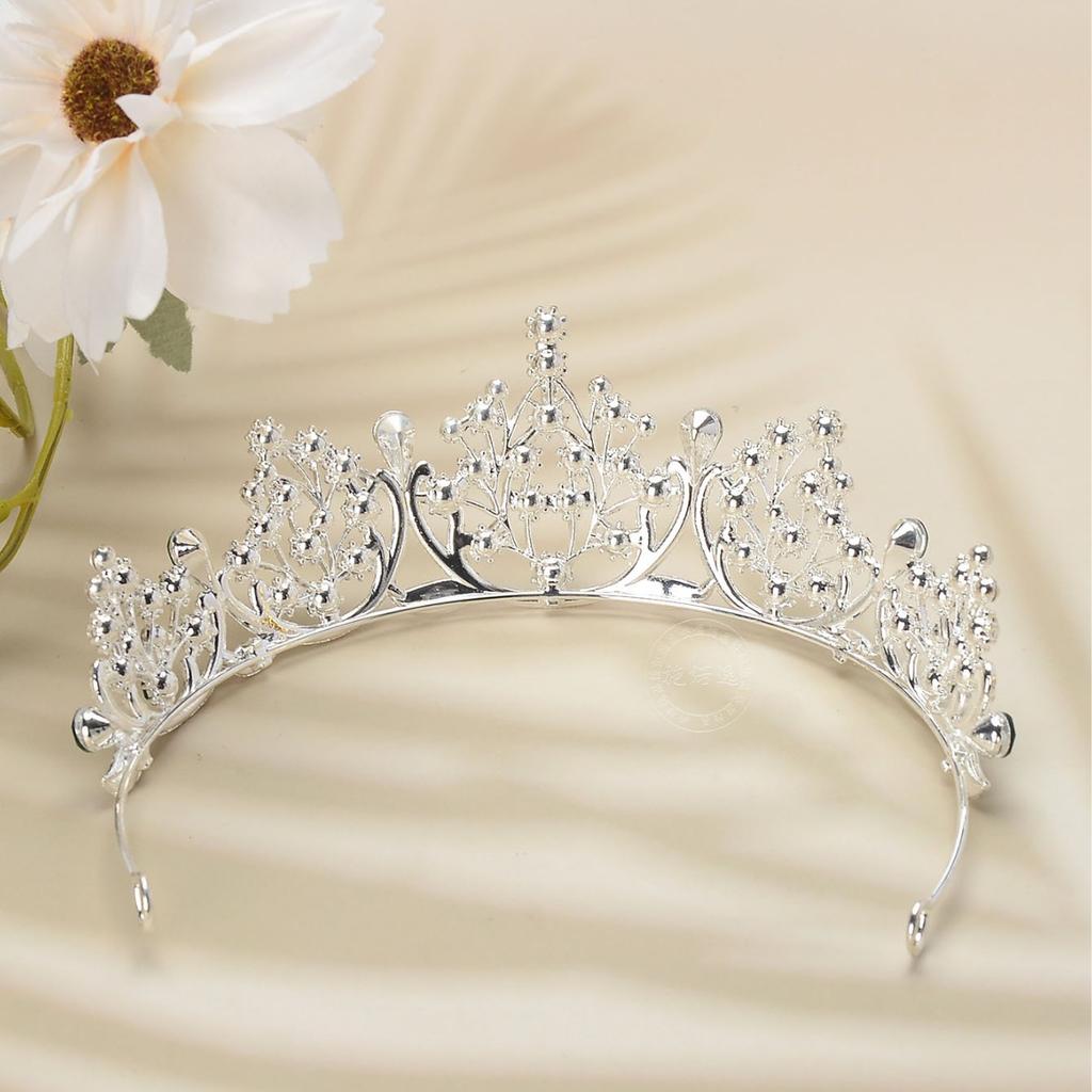 Свадебная тиара корона из высококачественного серебряного сплава со стразами в стиле принцессы, аксессуары для волос, выпускной банкет, представление