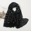 New Spring and Summer Korean Style Fashionable Monochrome Striped Shawl  Fashionable Foam Cotton Linen Skin-friendly Polka Dot Scarf