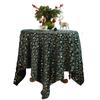 Luxury Plush Christmas Tablecloth Gold Snowflake Antler Home Party Dinner Decor Rectangular Cover
