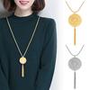 Long Pendant Necklaces for Women Girls Knot Disk Circle Tassel Hollow Necklace Exquisite Sweater Necklace Jewelry Gift