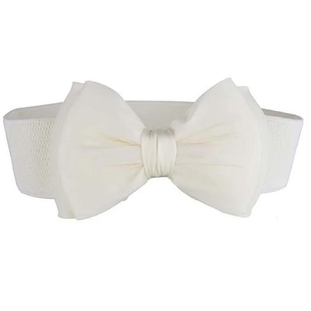 Летний элегантный милый пояс с большим бантом, эластичный широкий эластичный ремень для платья, новые дизайнерские ремни для женщин, винтажный пояс для девочек