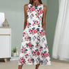 Летнее модное сексуальное платье без рукавов, мягкое повседневное платье с принтом розовых роз 3D, платье без рукавов на бретельках