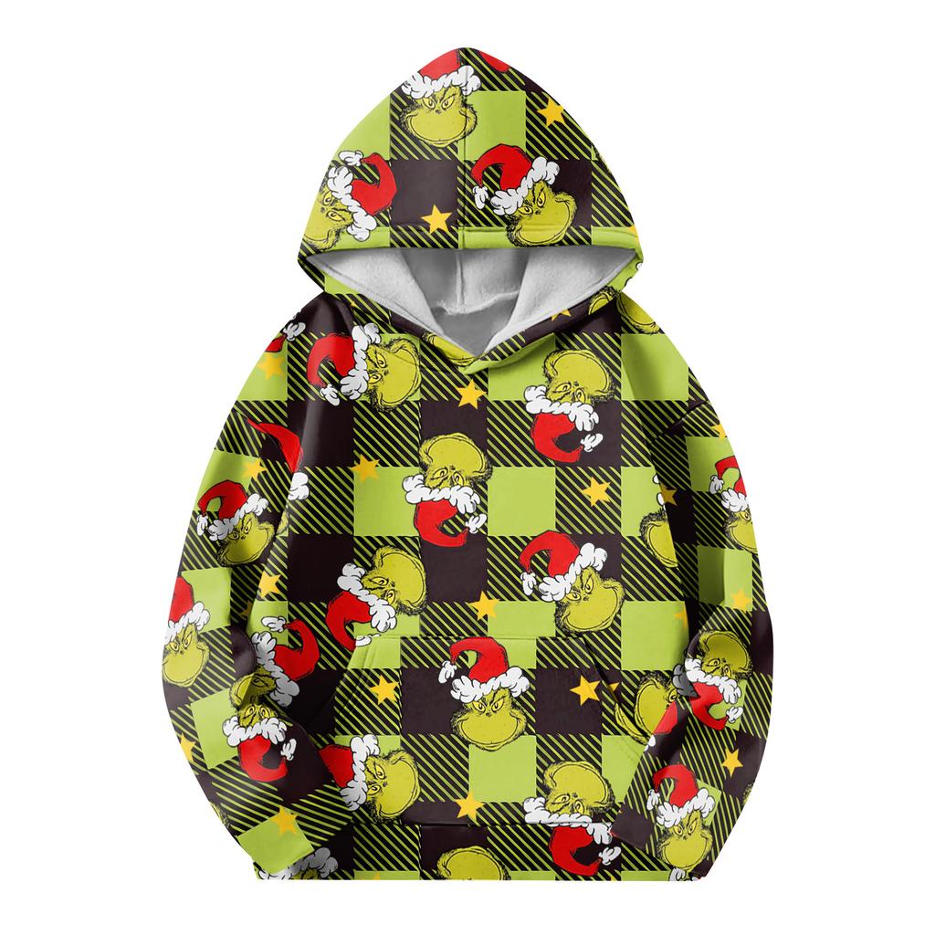 Детское худи пуловер свободного кроя с длинными рукавами, кулиской и однотонной расцветкой