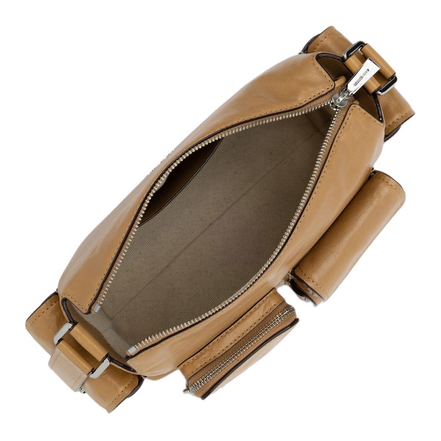 Michael Kors Dakota Multi-Pocket Design Leather Shoulder Bag Medium Women bags Beige 30S5SM3L8Y-PEANUT