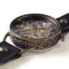 KINO Handmade Watch Automatic Winding Skeleton Back Mechanic Silver Black Handmade Watch