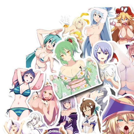 50 шт. наклейка в стиле граффити съемная самоклеящаяся ПВХ аниме девушка каракули наклейка вечерние сувениры